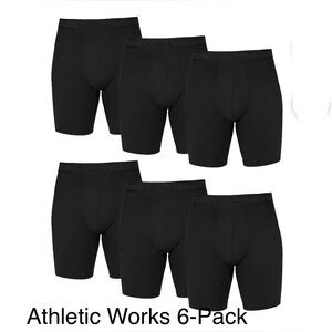 Athletic Works Men's Quick Dry Performance Stretch Boxer Briefs, 6-Pack Size S